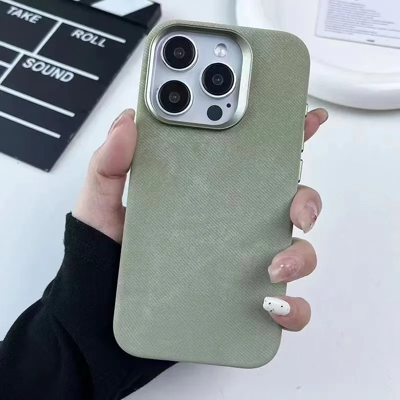 Washed Denim High-Grade Magnetic Shell Cell Phone Case for iPhone 2563