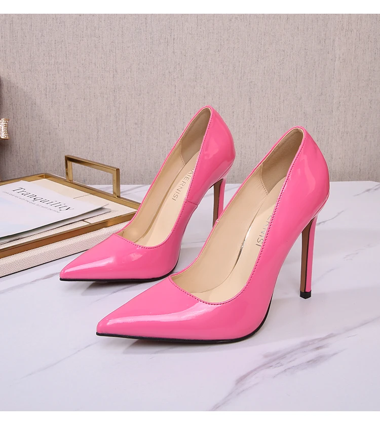 New Fashion Spring Women's Shoes 11 CM Sexy Stiletto Heels Big Size Pumps  with Pointed Toe Elegant Dress Shoes PU Insole