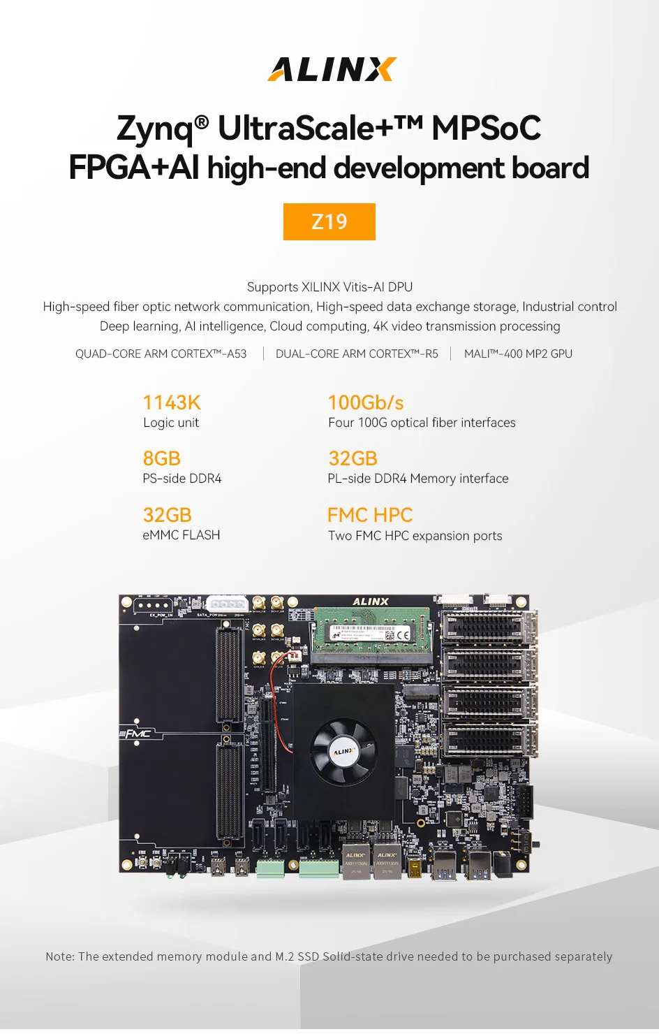 Alinx Z19 Xilinx Zynq Ultrascale + Mpsoc Development Board Z19 Xczu19eg ...