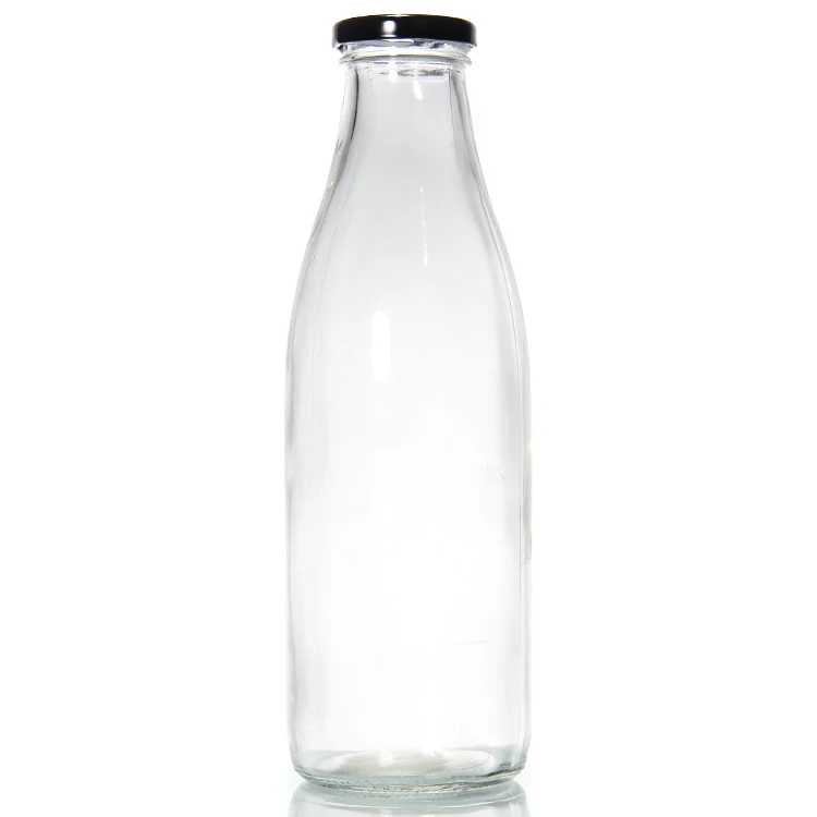 Stock Your Home Bottiglie per latte in vetro da litro (confezione da 2) – Barattoli per latte