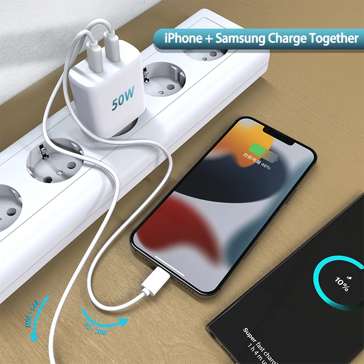 Android Iphone To Samsung Adapter Universal 50W Fast Charger Compatible  With Iphone Android