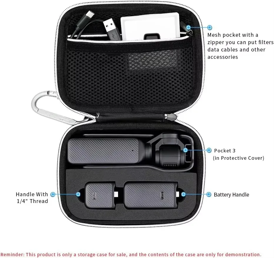 product laudtec eva travel carrying bag for dji osmo pocket 3 water resistant hard zipper bags lightweight customized logo yxj38-4