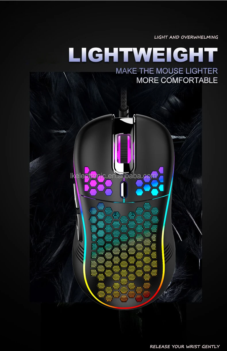 Top Selling mouse Computer Accessories Lightweight Honeycomb Gamer Programable USB Wired Gaming Mouse