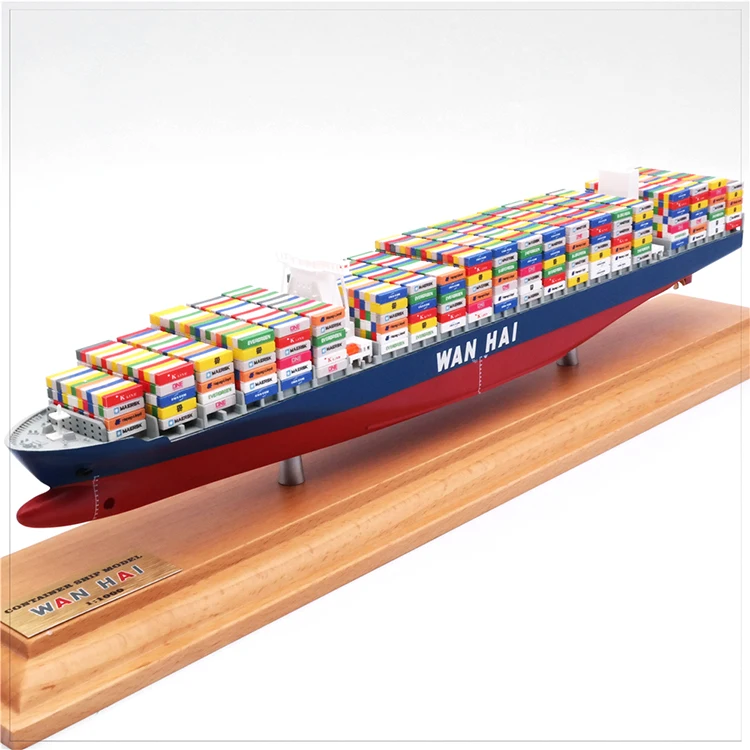 【A】Customizable 35cm  WAI HAI Shipping Company Souvenir Nautical ACryl  Plastic Cargo Model Container Ship Business Gifts