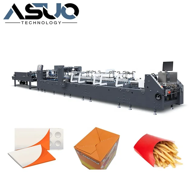 Automatic Crash Lock Bottom Pre-folding Packer Box Encoladora De Carpetas Folder Gluer Machine