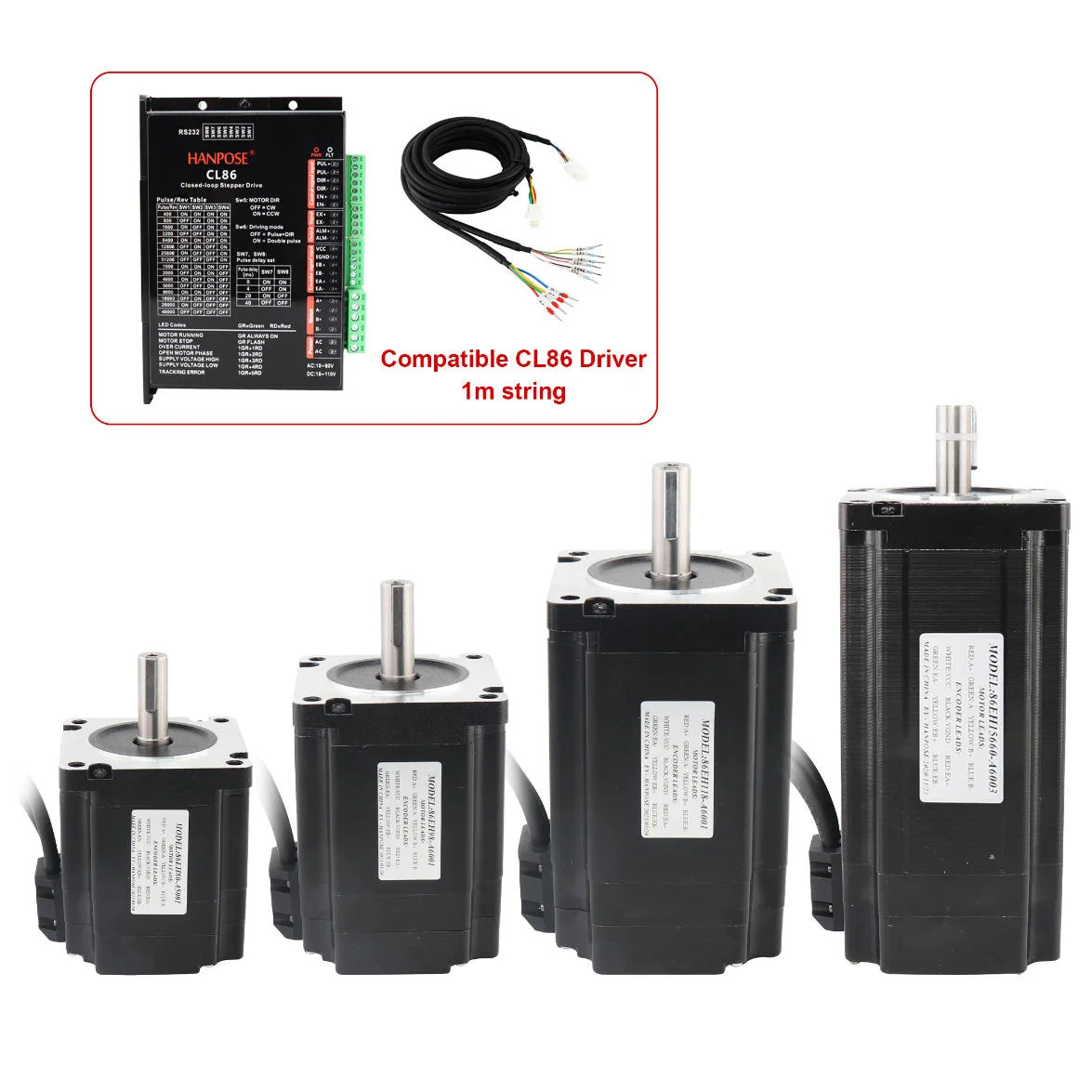 Motore HANPOSE Nema34 86EH80/98/118/156+CL86, bipolare, 1,8 °, 6 A, motore passo-passo ibrido a circuito chiuso per accessori per stampanti 3D