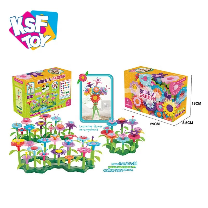 интеллекта DIY собрать игрушки 109 шт Сад мир комплект строительных блоков, Детские кубики с цветами для детей