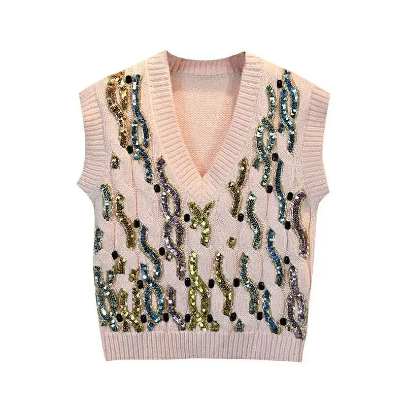 retro v neck sweater