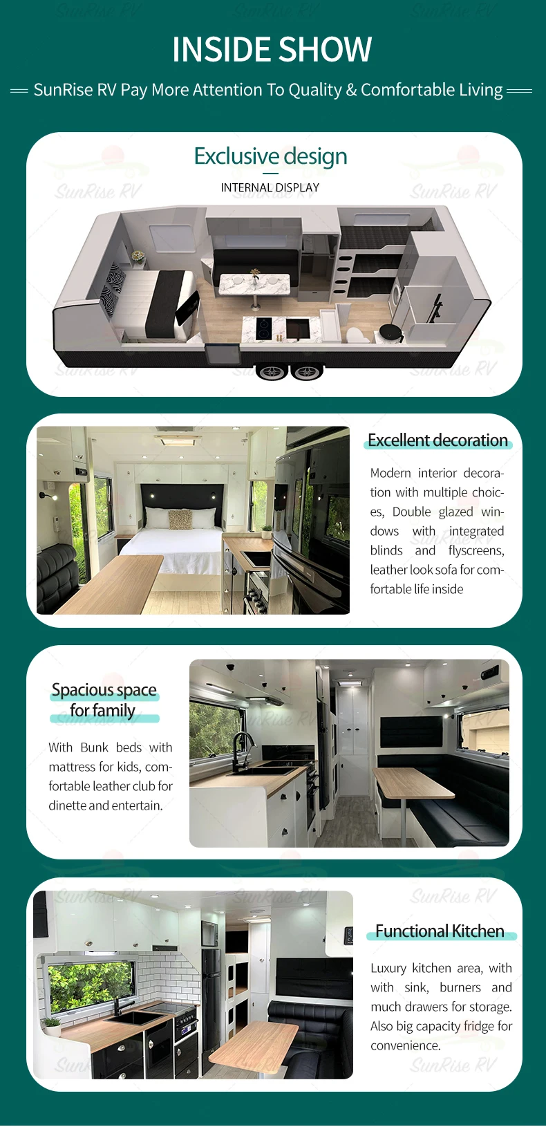 Sunrise Rv Travel Camper Expanding Double Axle Off Road Hybrid Camper