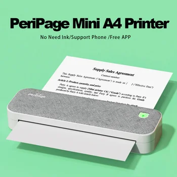 PeriPage A40 ポータブルミニサーマルプリンター A4用紙対応 写真 