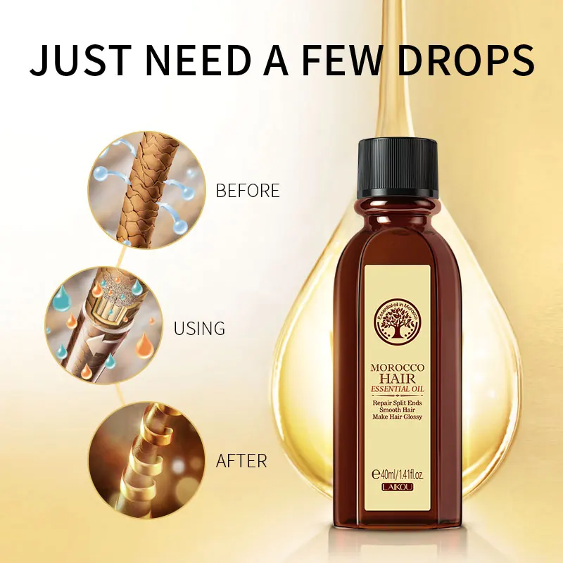 Morocco Nut Infused Essential Oil for Human Hair Brightening and Smoothing Repair Moisturizing and Nourishing