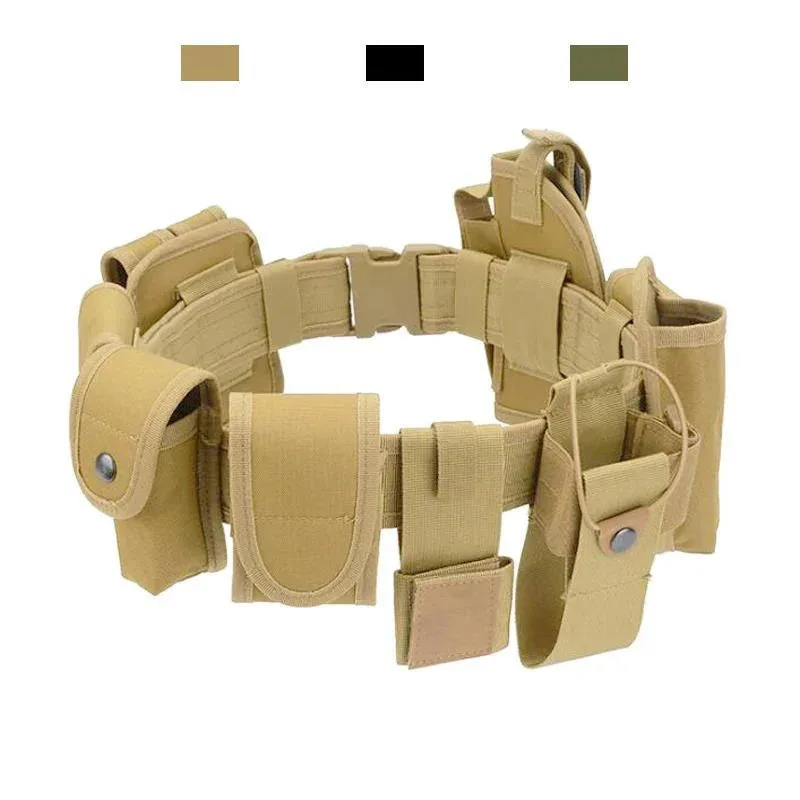 Practical Multifunctional Tactical Security Duty Belts Holster Flashlight Pouch Sets Utility Training Kit Belt Duty Belt