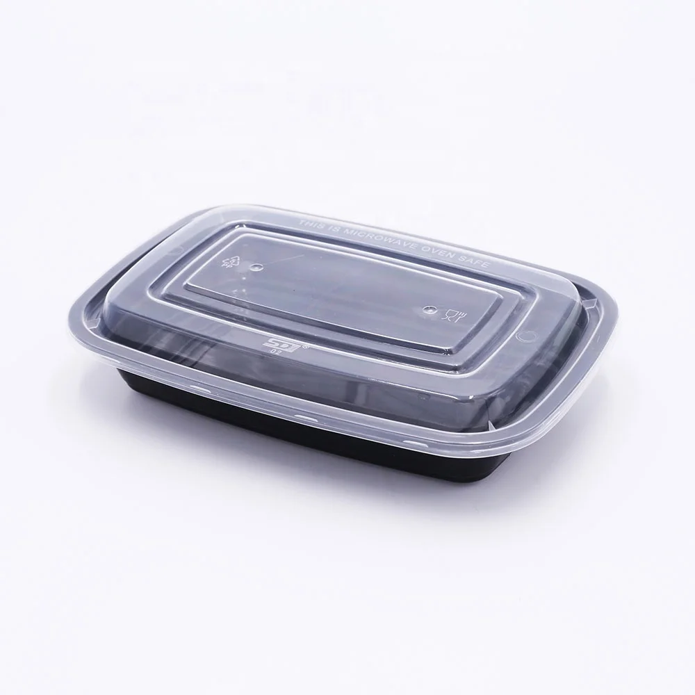 American Style Shape Rectangular PP Fast Food Container Disposable Plastic Take Away Bento Box Meal Container with Lid