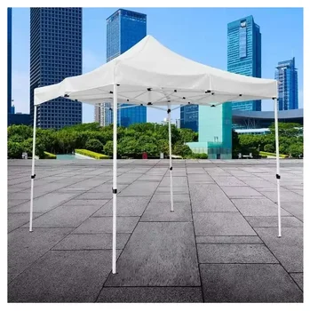 3M x 6M Economical Folding Gazebo Tent with Metal Iron Frame Fabric Side Wall for Outdoor Events Tradeshow Outdoor Activities