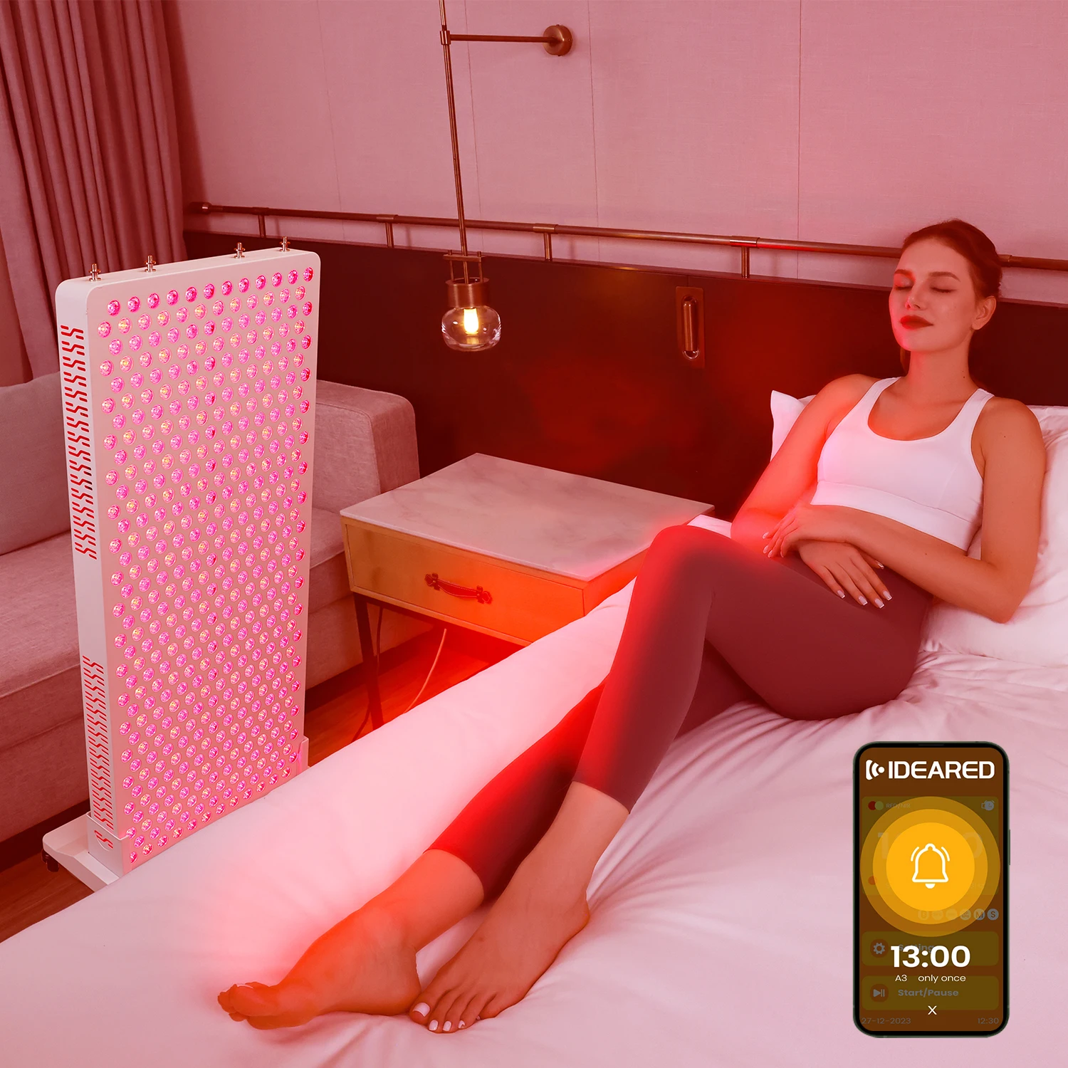 2024 APP Control 5w Dual Chips RLPRO600 8waveleng Touch Screen Half Body Red Light Therapy Panel Light for Pain Relief