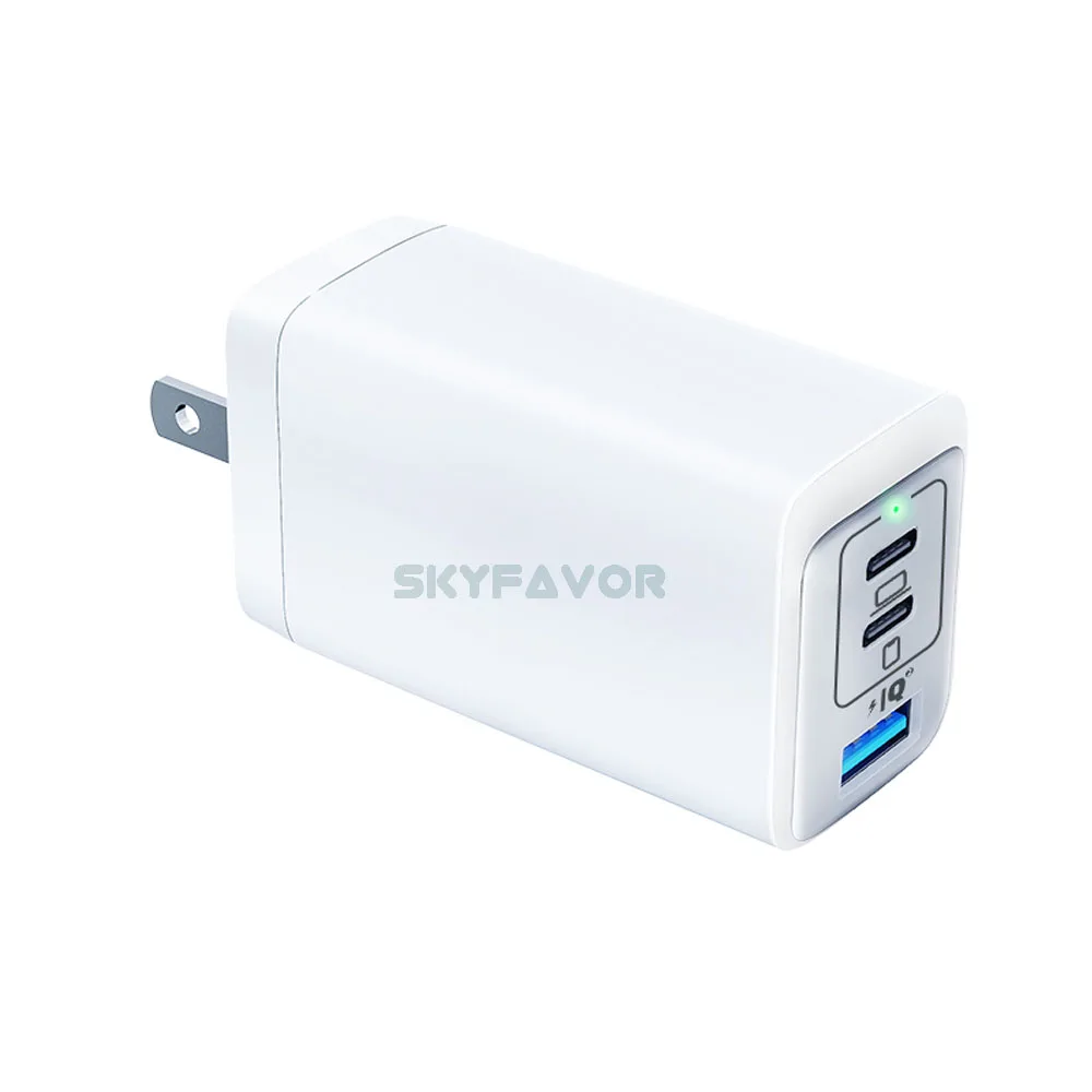 65W Gallium Nitride Charger with 3 USB Ports - Fast & Safe