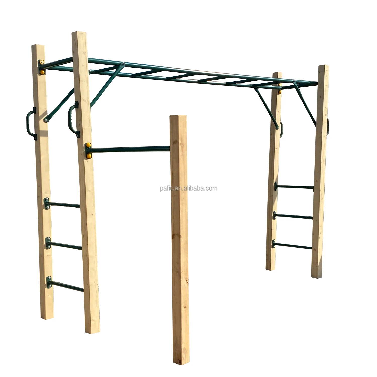 Kids Wooden Outdoor Jungle Gym Obstacle Course Wooden Climbing Frame