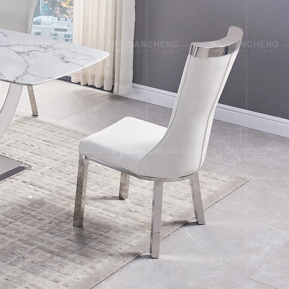 Dining Room White And Chrome Accent Chair Wholesale Premium Accent Chair  With Gold Legs White Leather, image size:1000x1000