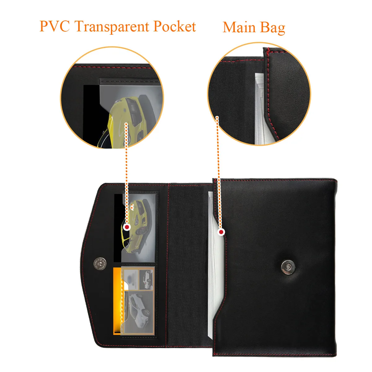 Car Manual Holder  Vehicle Document Storage Car Owners Manual Case Cover Pouch With Name Card Holder Inside