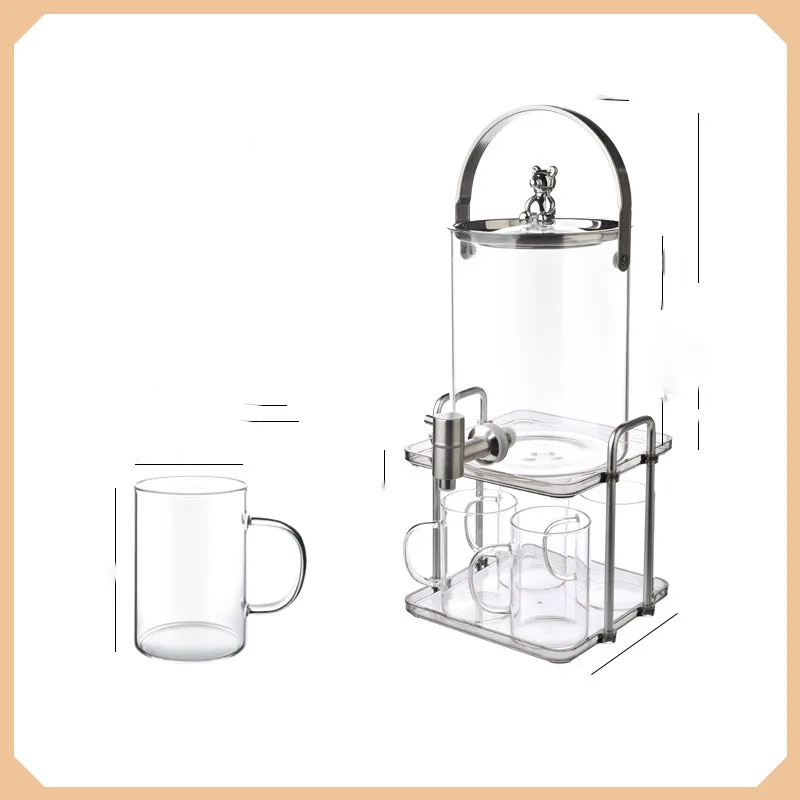 Selected Light Luxury Glass Water Cup Set for Household Fruit Tea Large Capacity Cold Water Kettle with Faucet