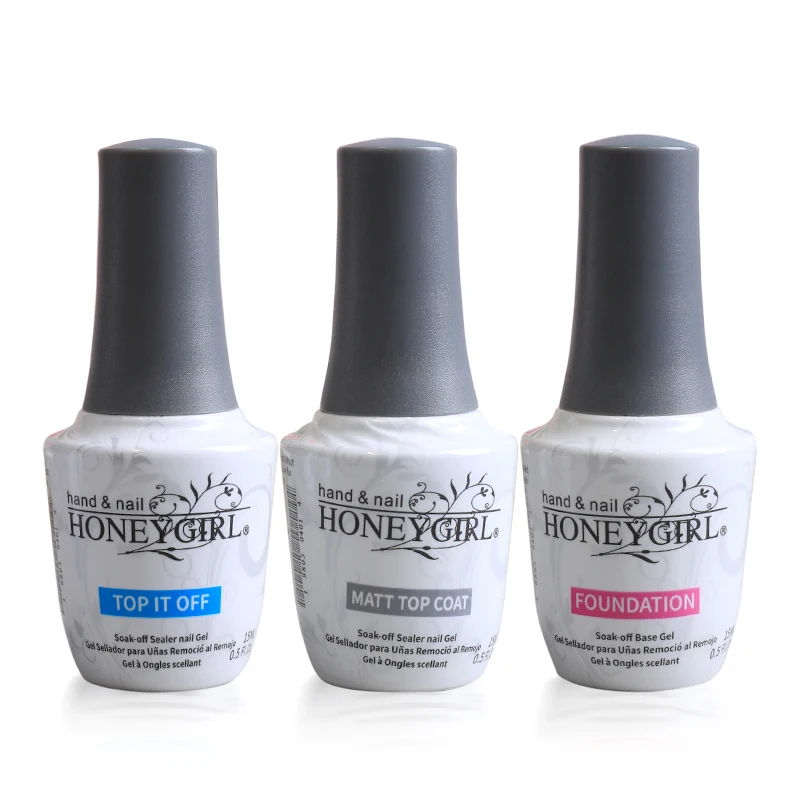 HG nail soak off uv top coat matte rubber base gel