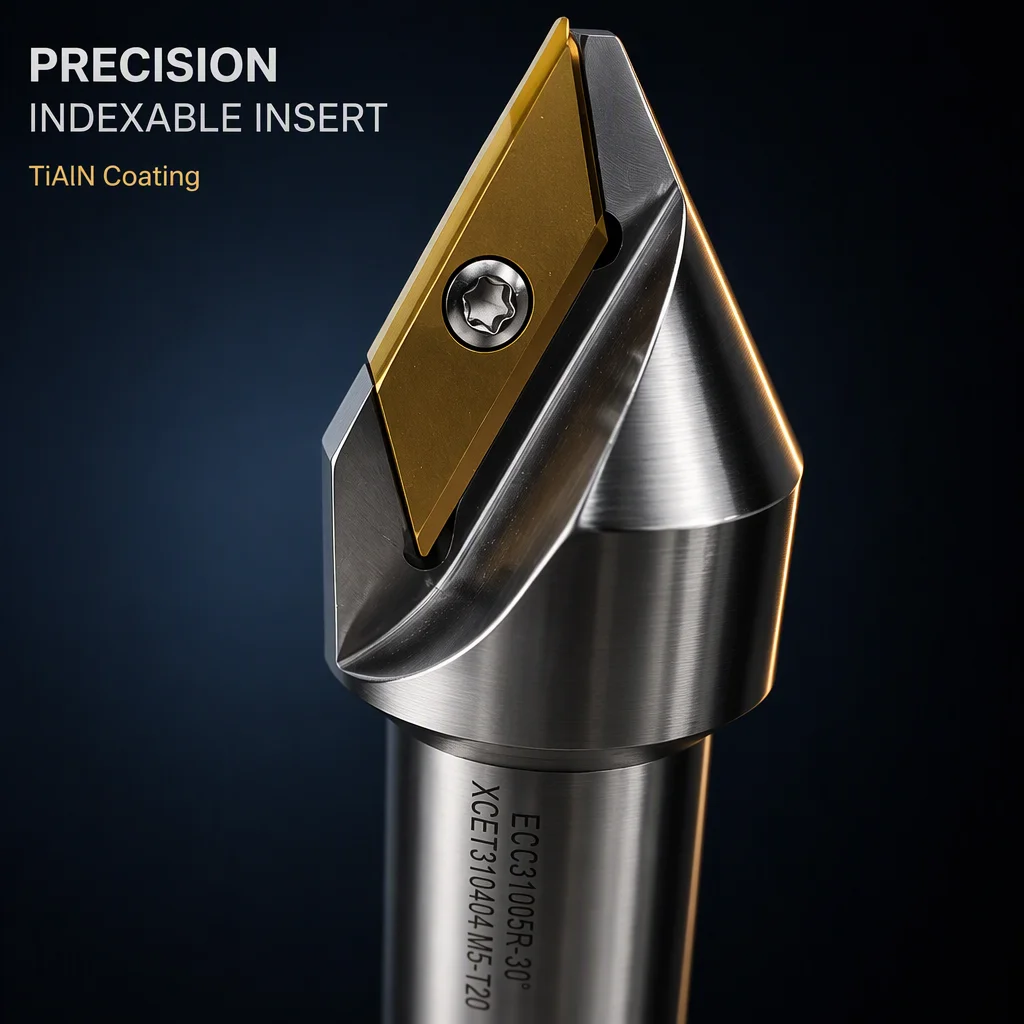 CNC Lathe Chamfering Tools Tungsten Carbide Boring Bar XCET310404 Compatible 30 45 60 Degrees Altin Coating OEM Customizable