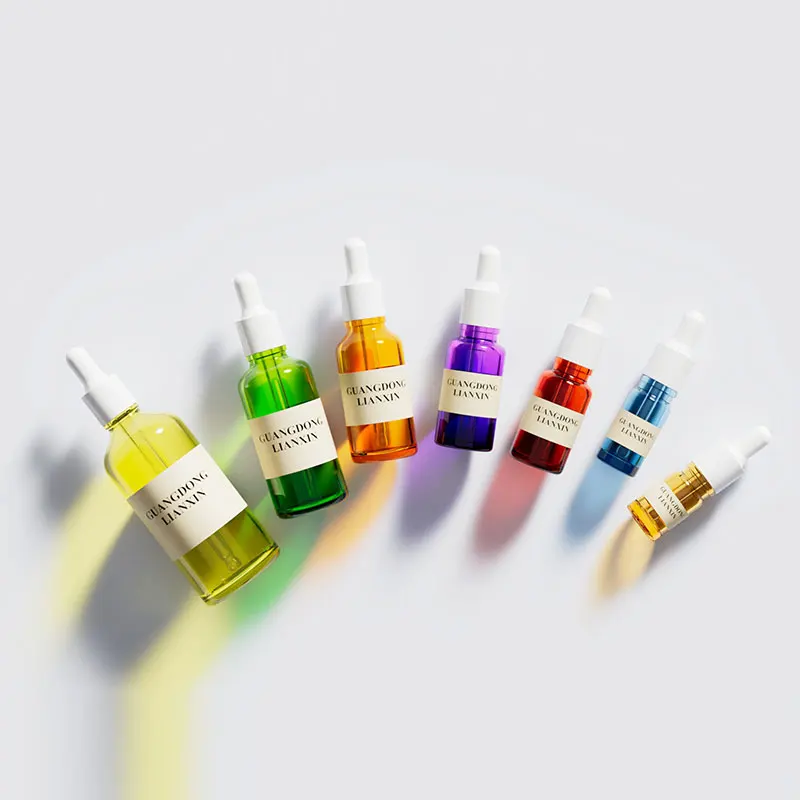 5ml 10ml 15ml 20ml 30 ml Green Skin Care Cosmetics Dropper Glass Bottle Vitamin C Skincare Bottle Frosted Empty 1oz Glass Vial