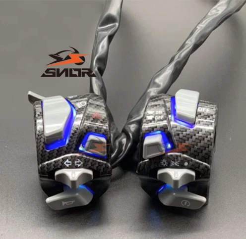 SNOR Universal Led Light Colorful Motorcycle Handle Switch Modified Handlebar Control Headlight Turn Signal Horn Switch