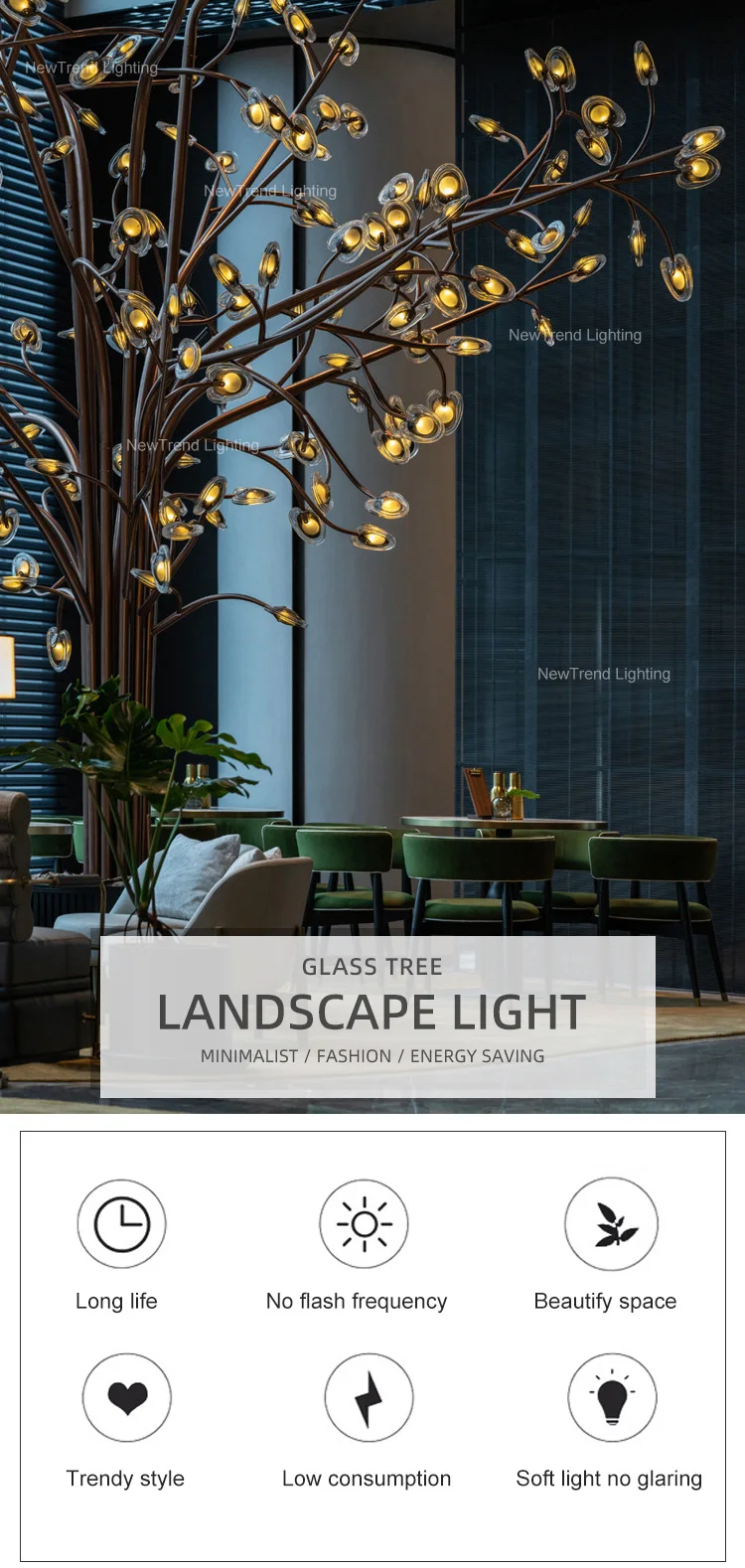 cpl 211 modern design tree branch standing light custom hotel restaurant villa decor metal glass floor lamp -1