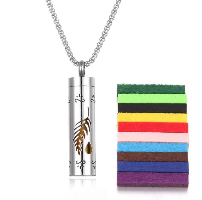 Wholesale Aromatherapy Jewelry Necklace Essential Oil Diffuser Necklace Stainless Steel Open Locket Aroma Scent Perfume Necklace