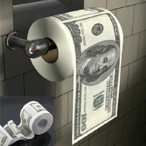Funny Novelty US Dollar Toilet Paper $100 Money Tissue Paper Gift O 