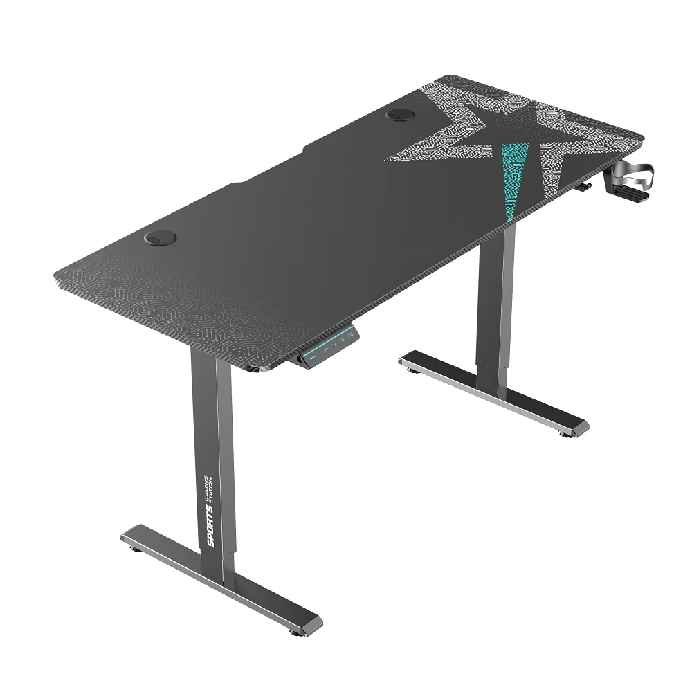 Gaming Handle Rack T-Shaped Professional Gamer Electric Lift Racing Style Computer Desk ...