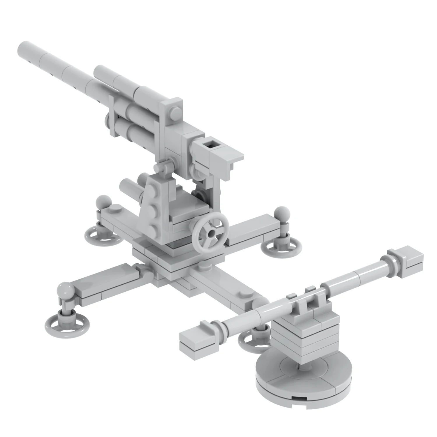 MOC5024 Military Series WW2 Artillery Model Cannon Weapon Bricks Educational Building Block Creative Gifts Toys for Kids 109Pcs