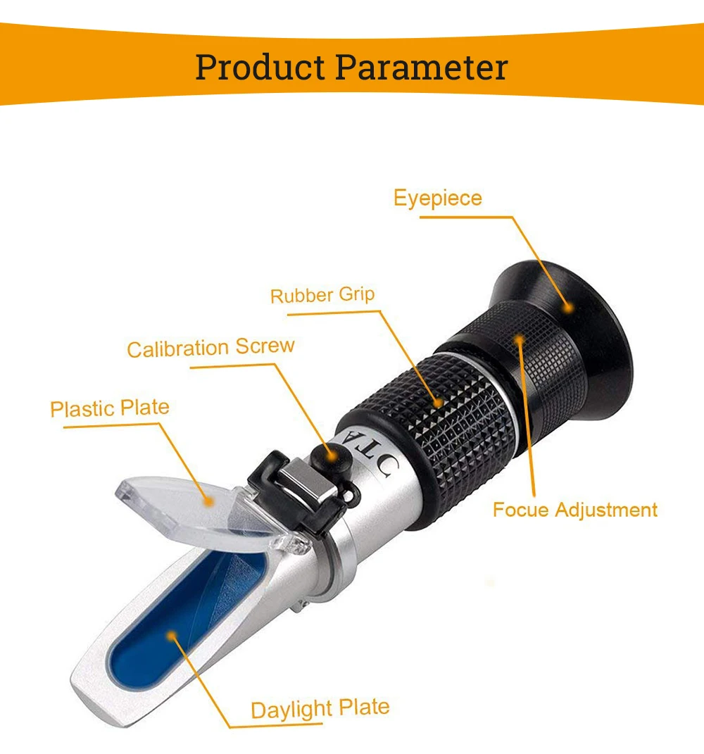 Sugar Honey Refractometer Testing Equipments 5890 Brix Meter With Atc