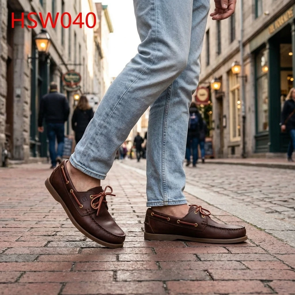 ZYF,wide Width Options Lace up Style ultimate Durability Brown Boat Shoes Networking Event Low MOQ Unisex Loafer Shoes HSW040