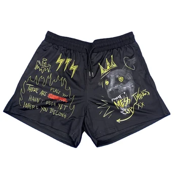 customized you own design  powerlfitng sublimation mesh gym double layer 5 inch inseam training shorts