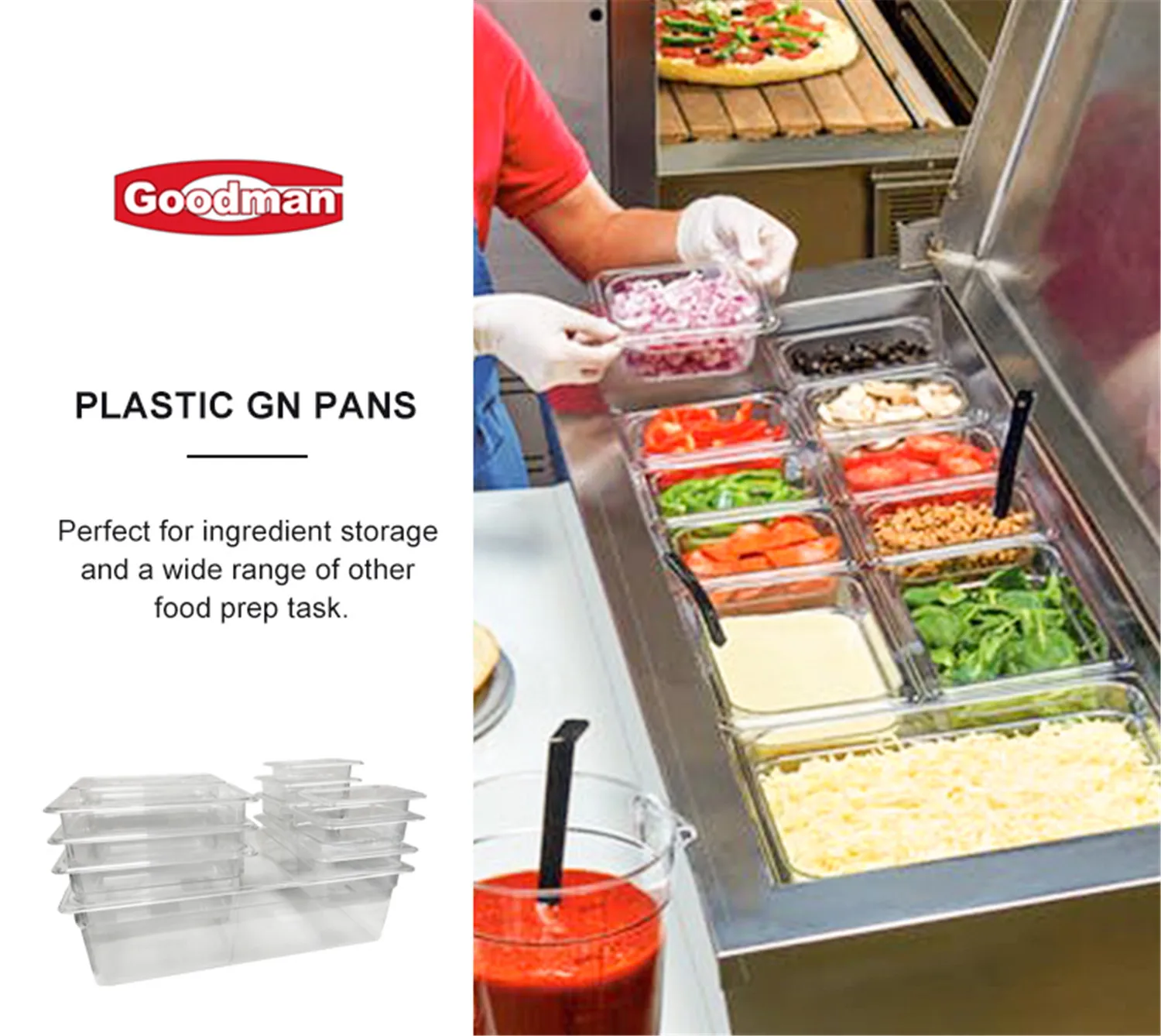 1/1 100mm  Buffet Gastronorm Tray PP Polyprolyene Gn Food Pan supplier