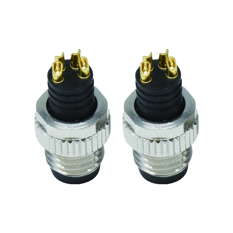 Westsam Circular Solder M8 Connector 4 Pin Male Electrical Connector Plugs M8 Waterproof Connector