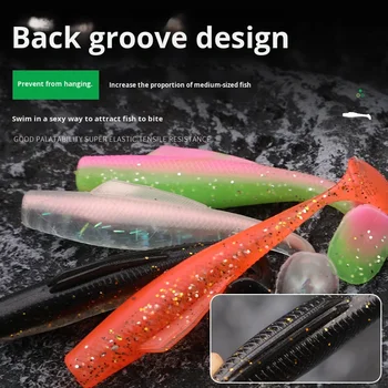 Luya T-Tail Worm Artificial Soft Bait 80mm Floating TPR Fish Bait for Bottom Fishing Catfish Jigbait Lure in 55mm Size – Soft Lure – view 3