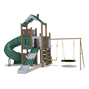 High Quality Liyou Outdoor Playground for Kids Plastic Outdoor Slide and Swing Tube Slide for Children Play Sets Home Use
