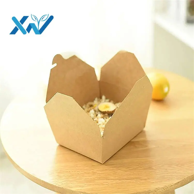 Custom Logo Printing Food Take Away Food Grade Brown Kraft Paper Lunch ...