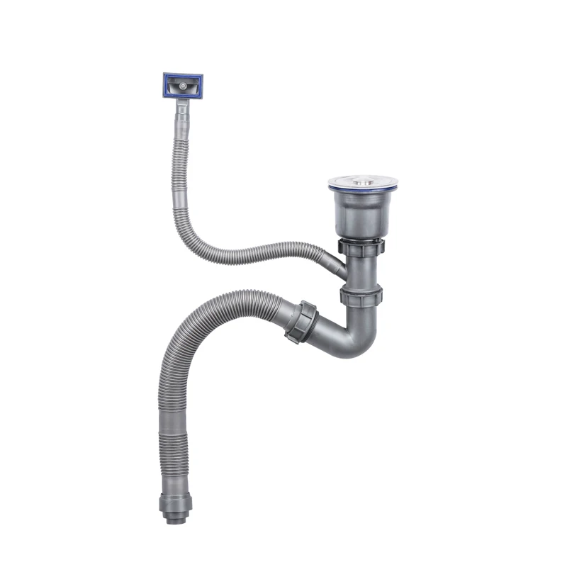 odm flexible single bowl sink drain pipe kitchen sink waste pipe anti odor and anti insect-0