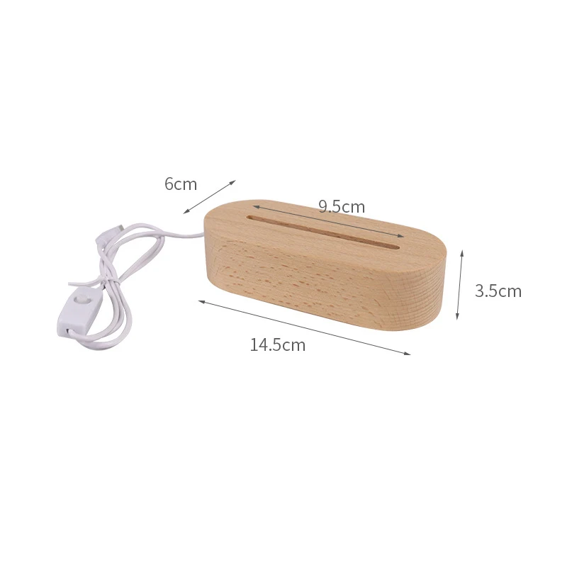 Wholesale Wood Led Night Light Base Wooden 3d Led Lamp Base For 3d