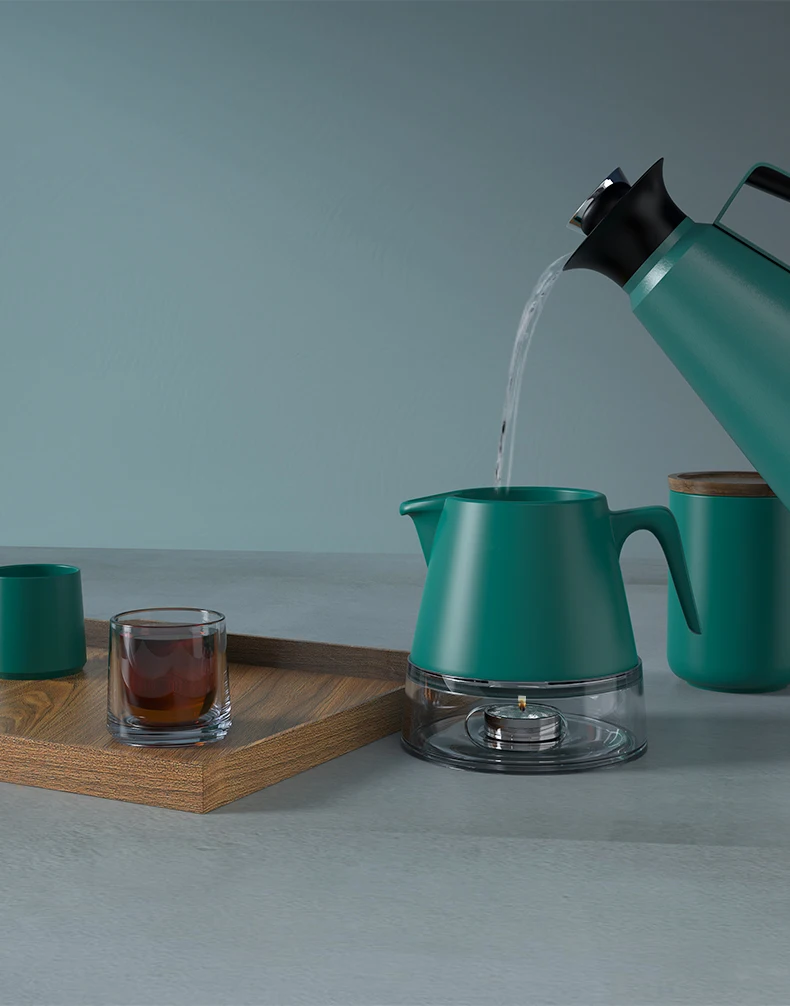 Dhpo Ceramic Japanese Ice Jade Teapot For Loose Tea Warmer Teapot With