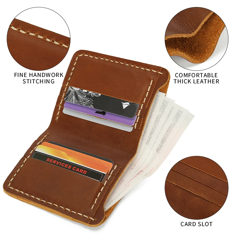 Guangzhou Manufacturer Handmade Top Grain Genuine Leather Cardholder Pocket  Money Wallet Short Purse - China Canvas Wallet and Canvas Purse price