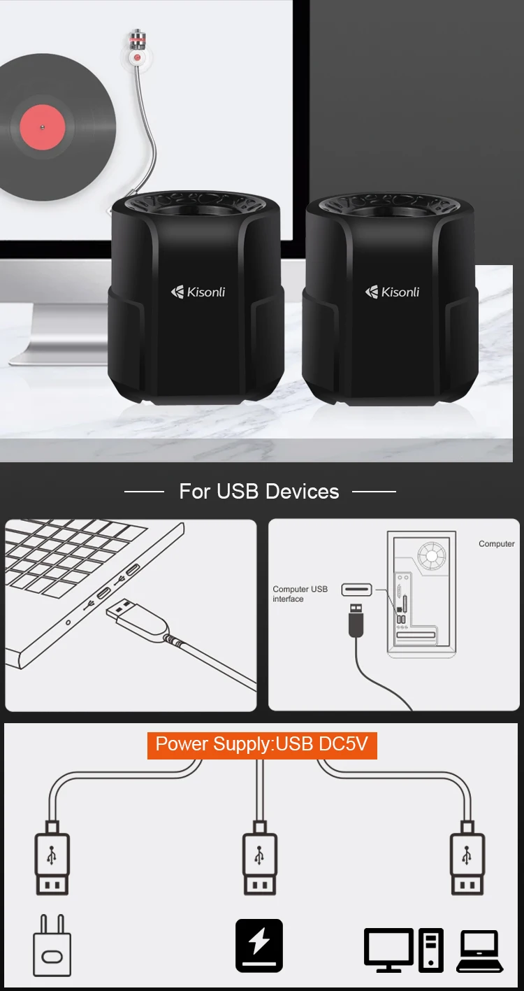Kisonli A-909 computer speakers desktop portable outdoor mini speakers