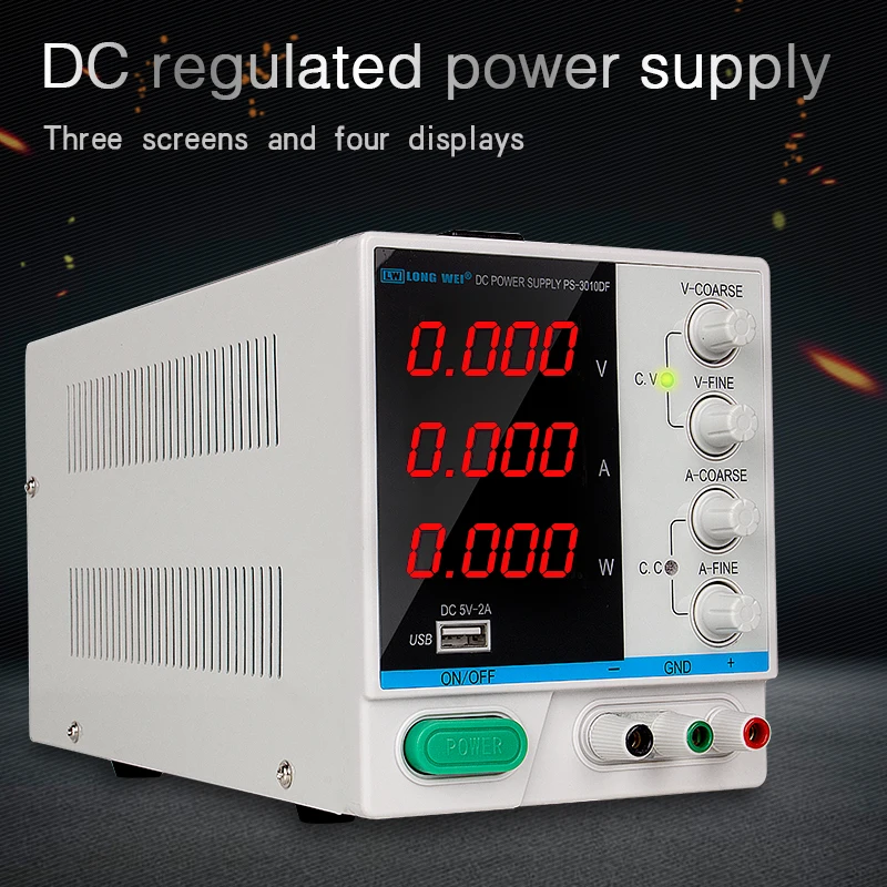 Alimentatore Da Laboratorio Regolabile 30V 10A - Con Display LED, Encoder, Protezioni, Porte USB-A E Type-C, Per Elettronica