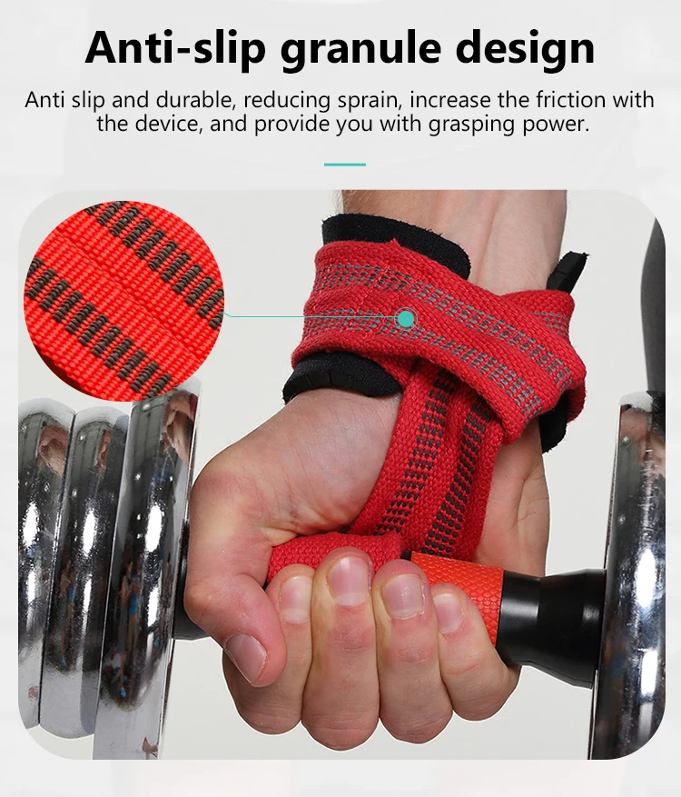 Wholesale Fitness Wrist Cuff Custom Logo Wrist Straps Weightlifting Gym Weight Lifting Straps