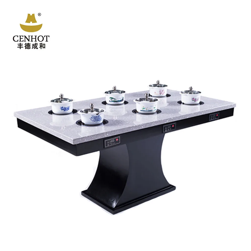 CENHOT Hot Pot With Korean Barbucue Grill Table For Restaurant