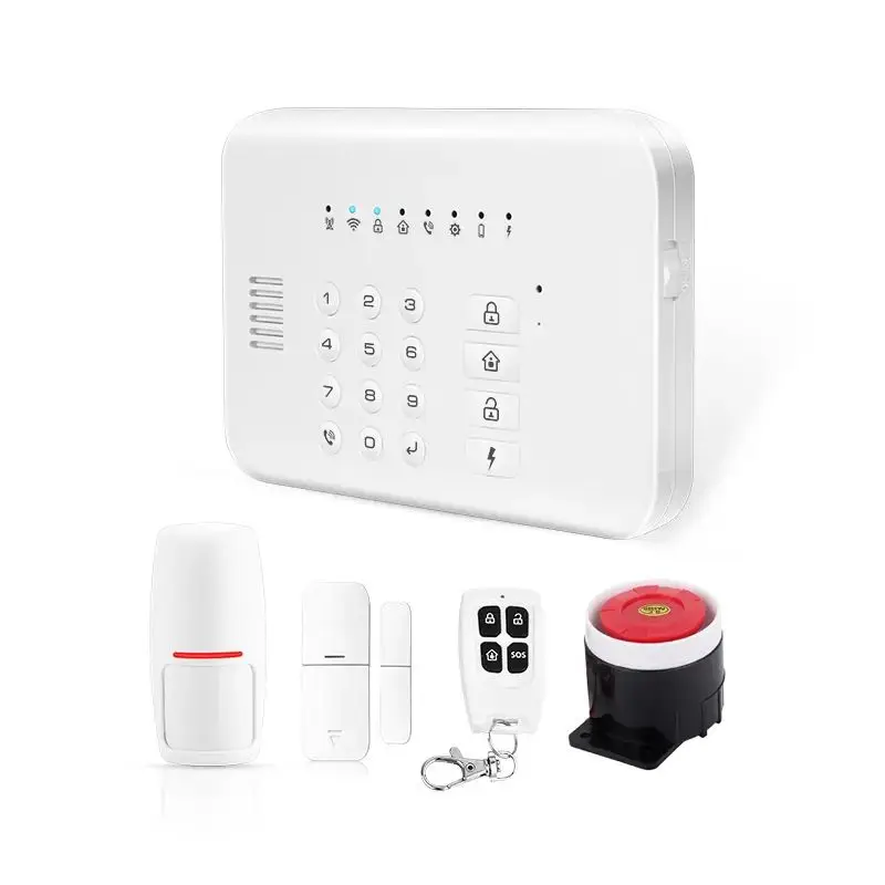 GSM/RF433/ TUYA WIFI Home Security Alarm System wiht Door Sensor/PIR Detector/Srien and Controller